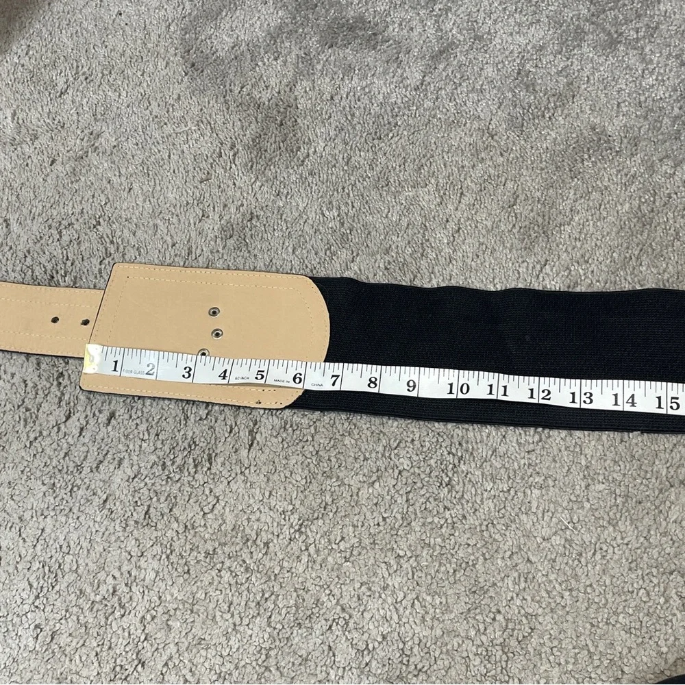 Black Faux Snake Skin‎ Wide Elastic Waist Belt size 1X